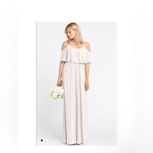 Show me your MUMU Caitlin Ruffle Women’s Maxi Length Peach Dress Size X-Small